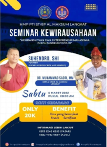 Seminar Kewirausahaan “Membangkitkan Jiwa Entrepreneur Pasca Pandemi Covid 19”